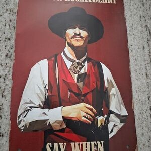 Vintage Western Sheriff Poster in Deep Red